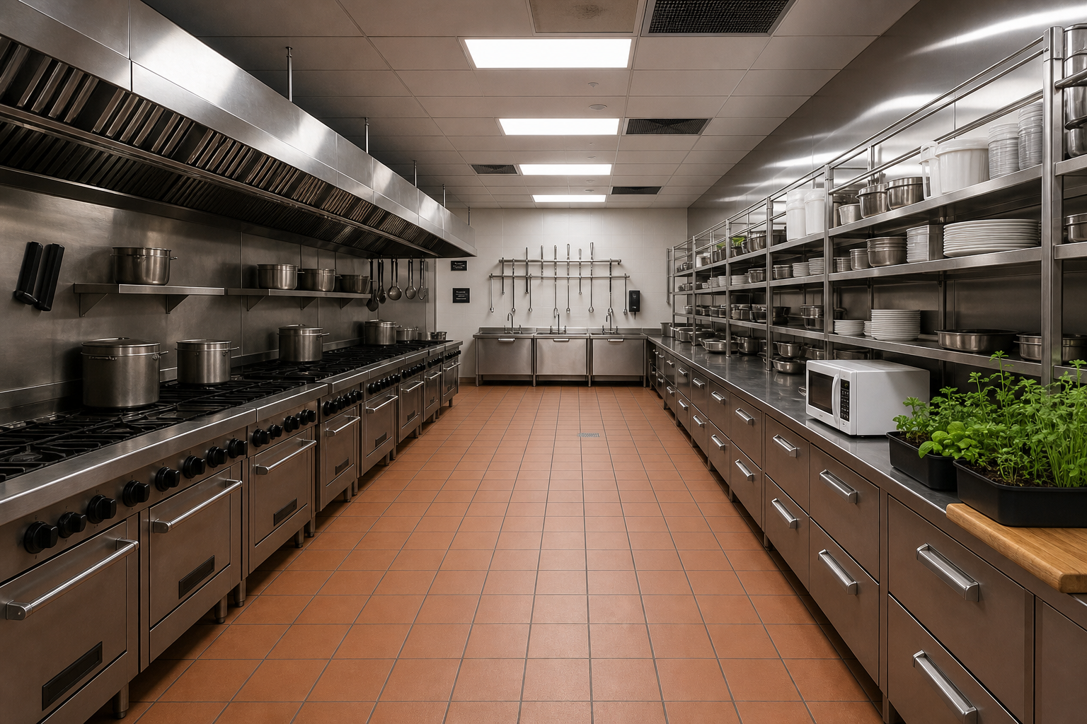 Commercial kitchen — source image input